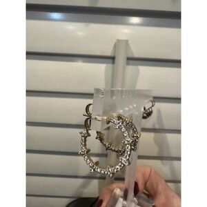 Freida Rothman Floral Crystal Mini Hoop‎ Earrings